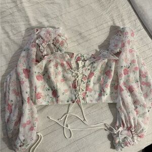 For Love & Lemons Floral Crop Top